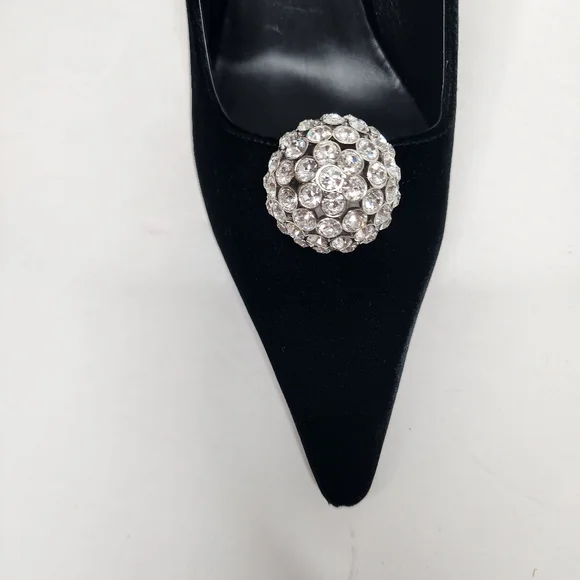 Jimmy Choo Orbs 95 Embellished Womens Black Pump Size 39.5 - Picture 4 of 9